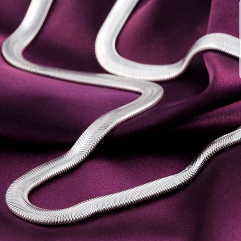 New 925 Sterling silver flat snake chain n… - Picture 2 of 6